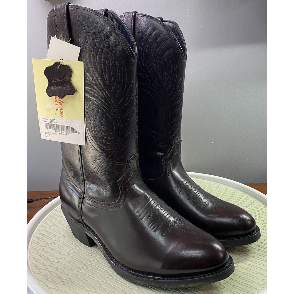 Masterson Men Burgundy Leather Western Cowboy Riding Boots 10.5 EW-NWT-MSP $199